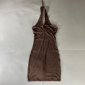 H&M Halter Dress Size XXS Brown Fitted Stretch New with Tags